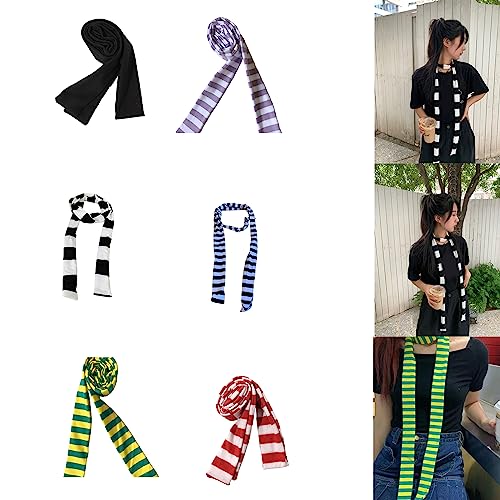 NUEAYMS Lady Goth Harajuku Cool Scarve Y2k Girl Stripe Long Knitted Scarves Fashion Cloth Unisex Street Casual Neckerchief Y2k3