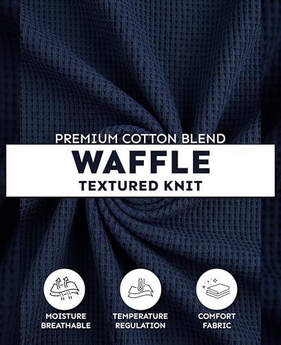 Andrew Scott Men's Traditional Waffle Thermal Top & Bottom Set | Cotton Blend Base Layer Shirt -Long John Underwear