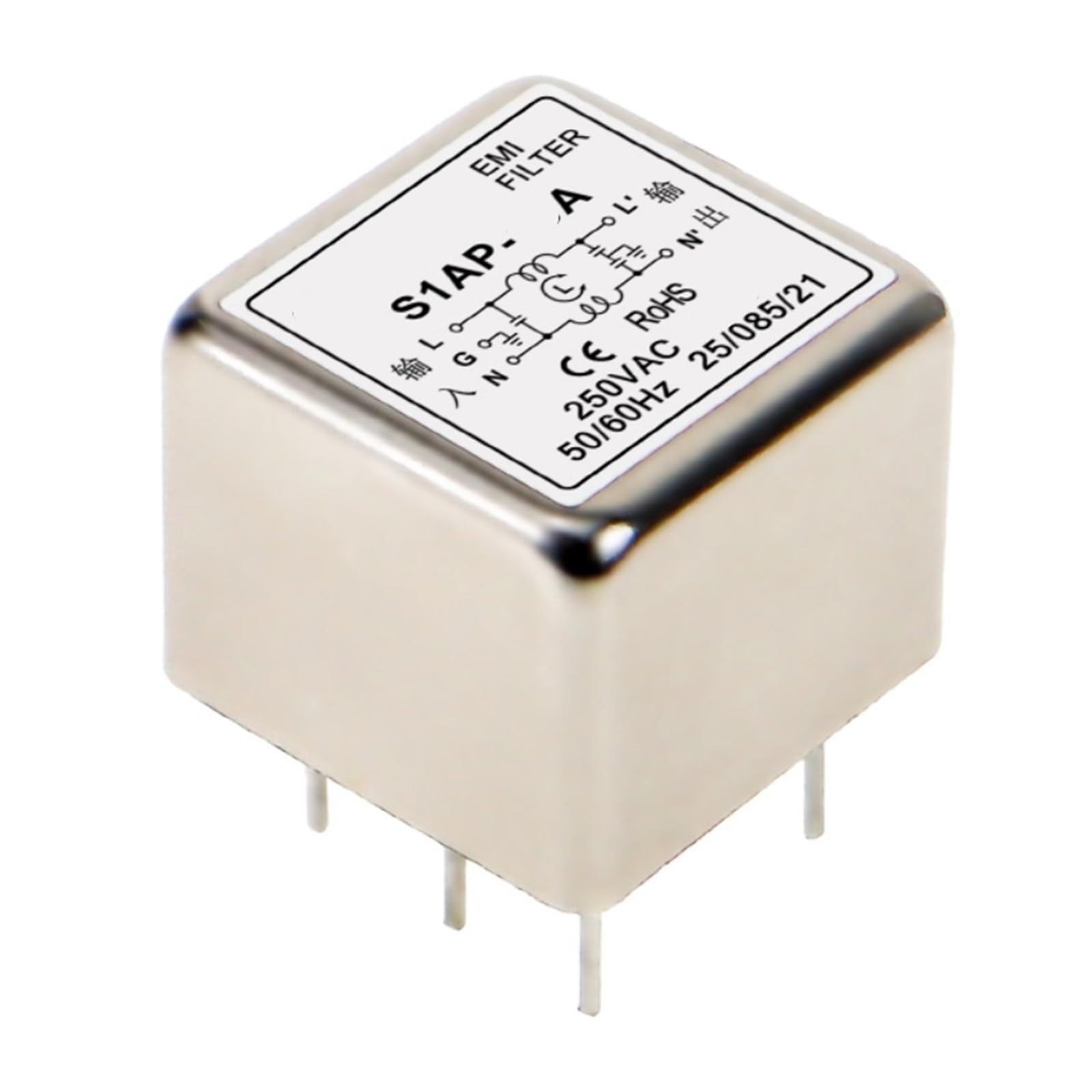 Filtre S1AP-10A6A3A1A anti-interférence compact pour PCB 10A 250VAC - 4