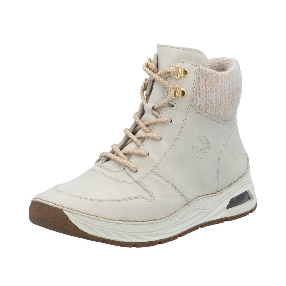 Rieker Women's 44555 Lace-Up Boots, Beige, 41 EU, beige, 7.5 UK