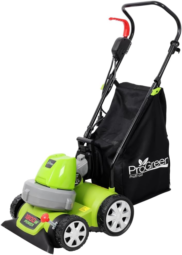 1600W 3-in-1 Electric Leaf Vacuum, Blower & Mulcher – 12 Gallon Collection Bag, 10:1 Shredding Ratio, 41” Handle Height, Green – Ideal for Lawn, Garden & Walkway Debris