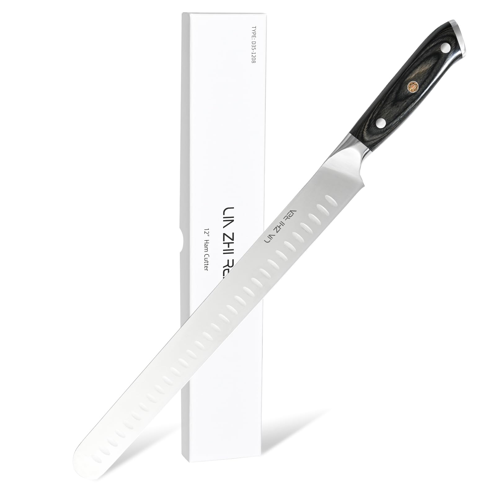 LIN ZHI REN Carving Knife 12 Inch, Constructed from Superior Stainless Steel with Ergonomic Handles for Meat Cutting, BBQ, Turkey — image 1