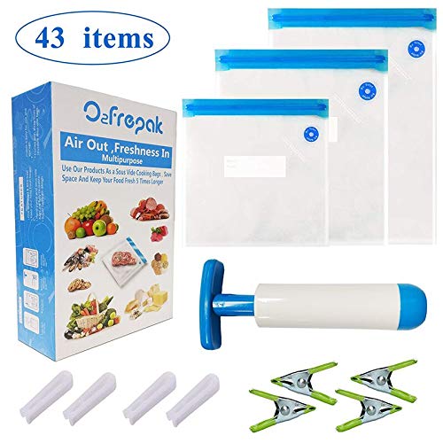 Sous Vide Bags Reusable Food Vacuum Sealed Food Storage Bags with 34 BPA