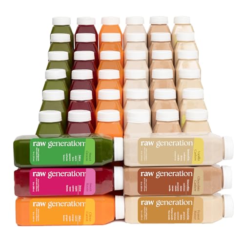 Raw Generation Protein Cleanse – 7-Day Juice & Smoothie Cleanse for Weight Loss, Lean Muscle, Reduced Bloating & Increased Energy – 42 Bottles to Support Workouts and Reset Your Diet