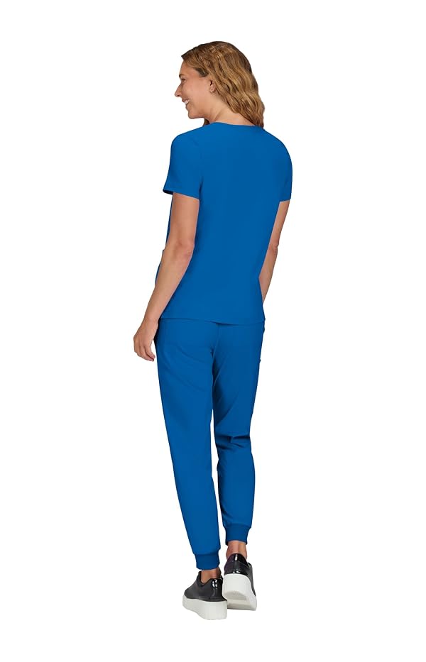KOI Basics Becca Women's 4-Pocket Stretch Scrub Top Royal Blue Medium by KOI - Used condition - Image 2