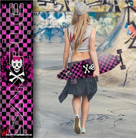 Skull Princess - Decal Style Vinyl Wrap Skin fits Longboard Skateboards up to 10