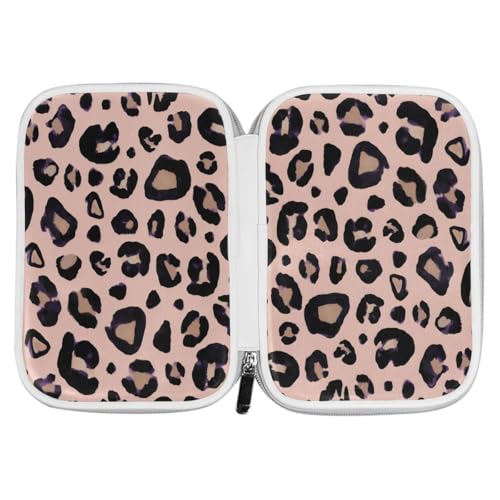 Image of Bolaz Leopard Print Cheetah Pink Pencil Case Pen Case Pencil Bag Pouch Zipper Organizer Stationery School Bag Holder Makeup Bag for Kids Teen Office