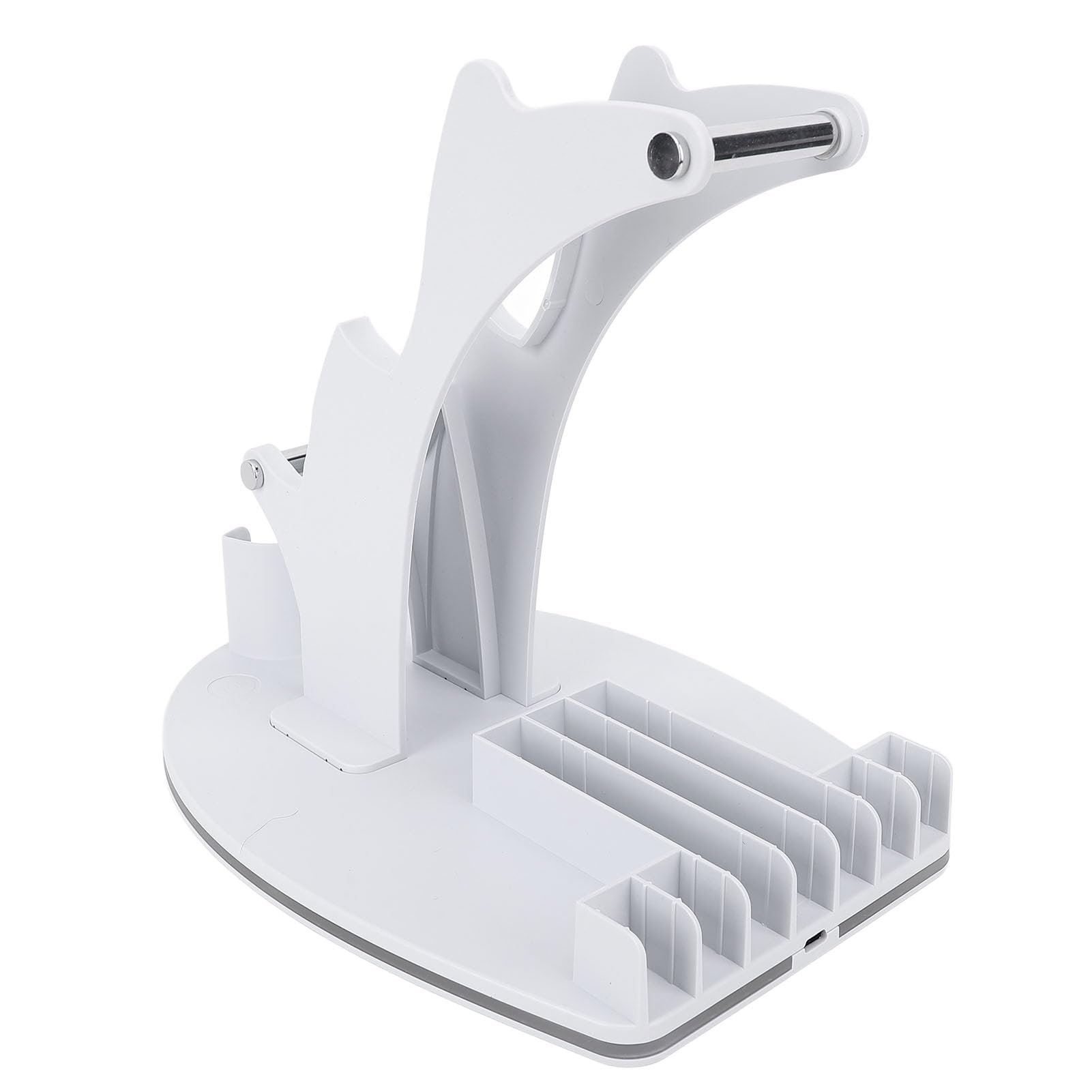 RGB Light Game Controller Ständer Kopfhörerhalter für 2, Organisierte und Bequeme Aufbewahrung, ABS-Material (White)