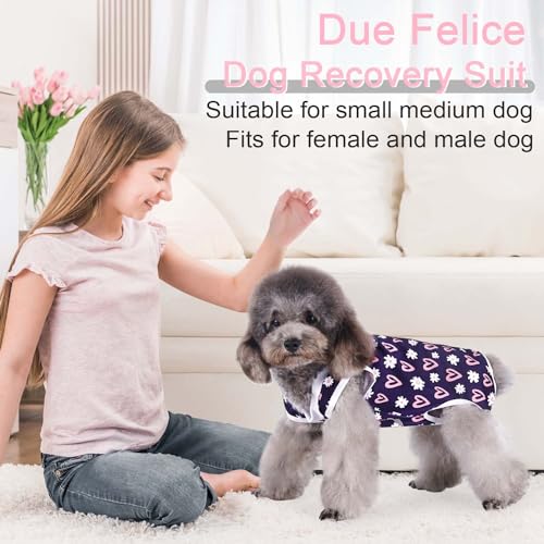 Image of Dog Surgery Suit Female Spay Recovery Suit for Dogs Surgical Recovery Suit for Female Dog Neuter Recovery Suit Male Dogs Onesie for Surgery Fits Small Medium Dog Love /Flower /Medium
