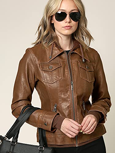 Lock and Love Removable Hood Biker Jacket