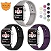 Produktbild Hamile Armband Kompatibel für Apple Watch 38mm 40mm, Weiche Silikon Wasserdicht Ersatz Uhrenarmbänder für Apple Watch Series 5/4/3/2/1, S/M Schwarz/Grau/Pflaume