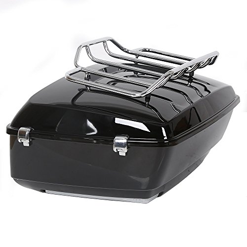 Image of ECOTRIC King Motorcycle Storage Touring Trunk Tail Box for Harley Touring | Models 2014-2024 New (King Motorcycle Storage Trunk W /Top Rack)