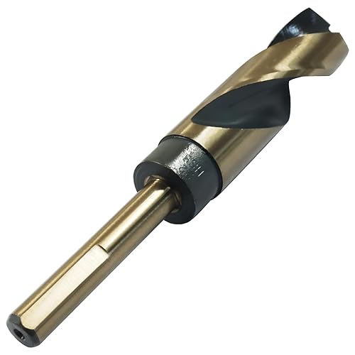 Miniatura 5 de BokWin Brocas helicoidales de vástago reducido de 0.866 in con vástago de 0.394 in, broca giratoria, acero de alta velocidad recubierto de nitruro