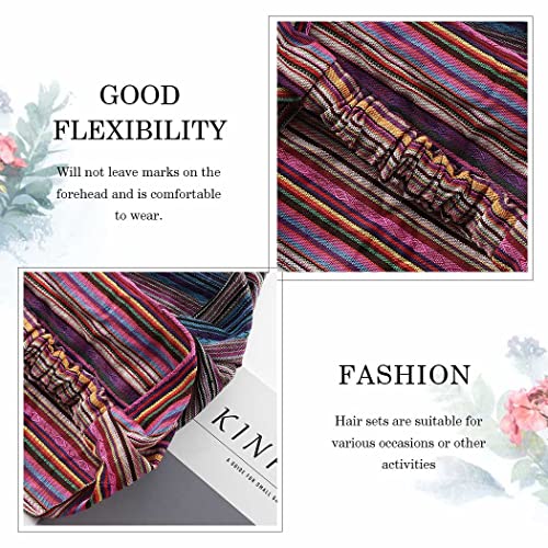 Cakure Boho Wide Headbands African Head Wraps Stretchy Hairbands Stripe Turban Head Bands For Women And Girls Pack Of 3 (Set1) #TOP5