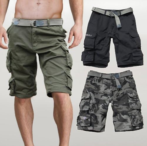 Fun Coolo Pantaloncini Corti Bermuda Cargo Short con tasconi Laterali, con  Cintura : Amazon.it: Abbigliamento