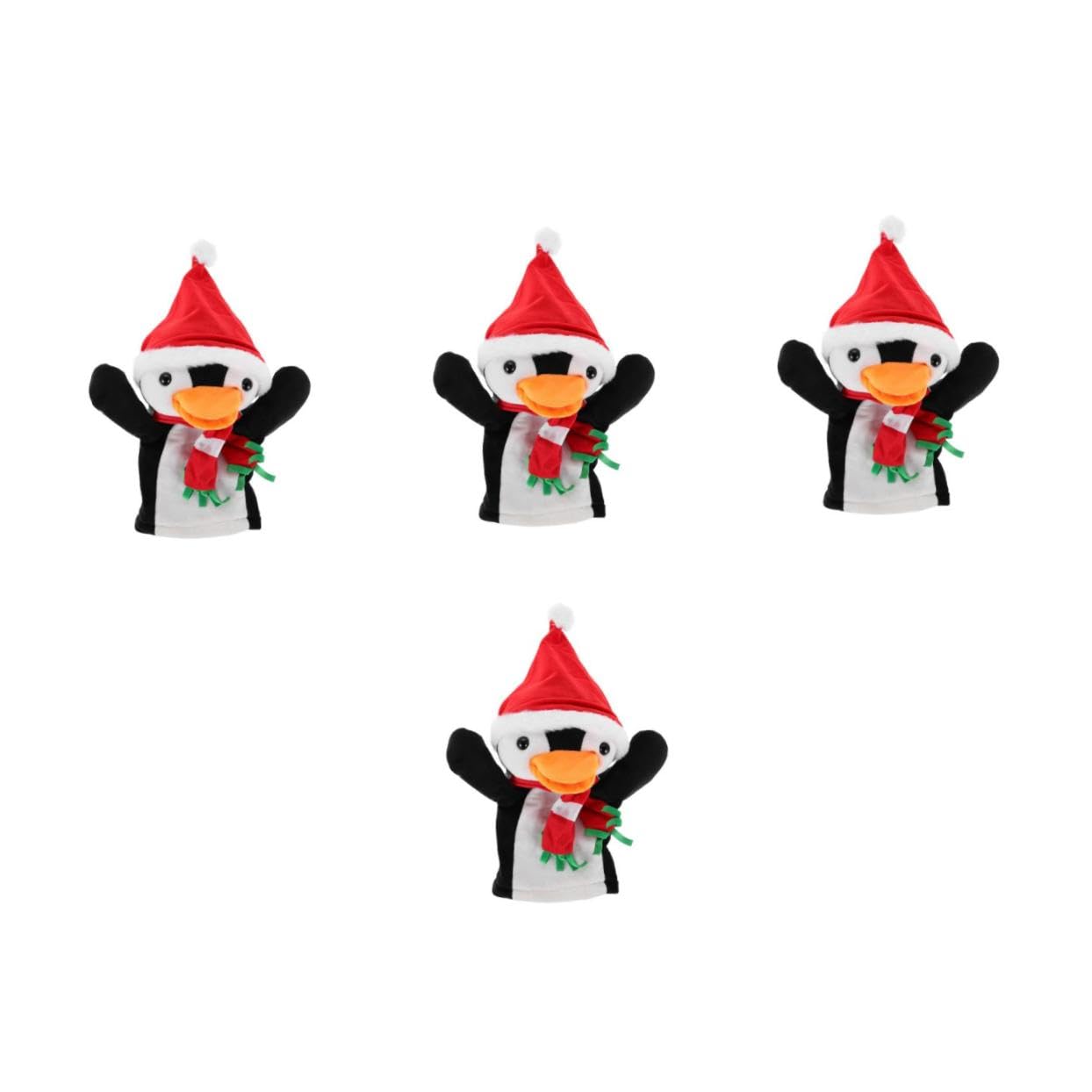 Beaupretty 4 Piezas Muñeco de Mano Pingüino de Peluche para Marioneta de Dedo Interactiva para Cuentos Navideños Juguete de Felpa para Familiares y Decoraciones Festivas