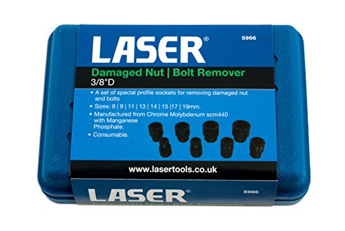 Laser 5966 Damaged Nut/Bolt Remover 3/8"D 8pc, Black, 8/9/11/13/14/15/17/19mm - Image 2