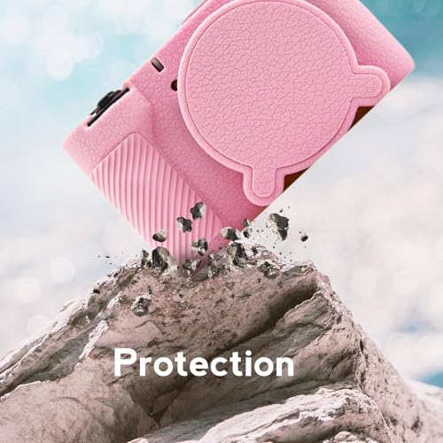 Funda Canon PowerShot V1 antiarañazos con doble protector de pantalla rosa 6