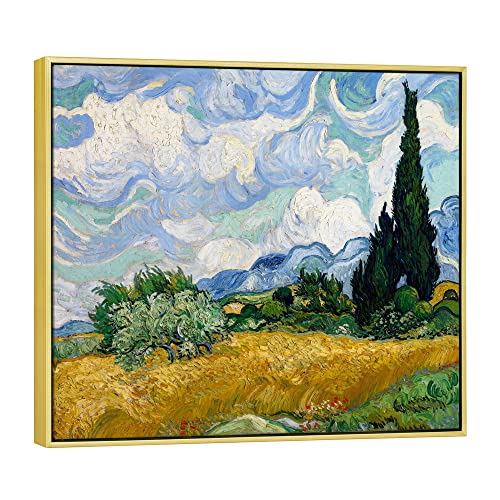 Wieco Art VAN0006-3040-GF-NEW Framed Wall Art Canvas Prints Of Wheat Field cover