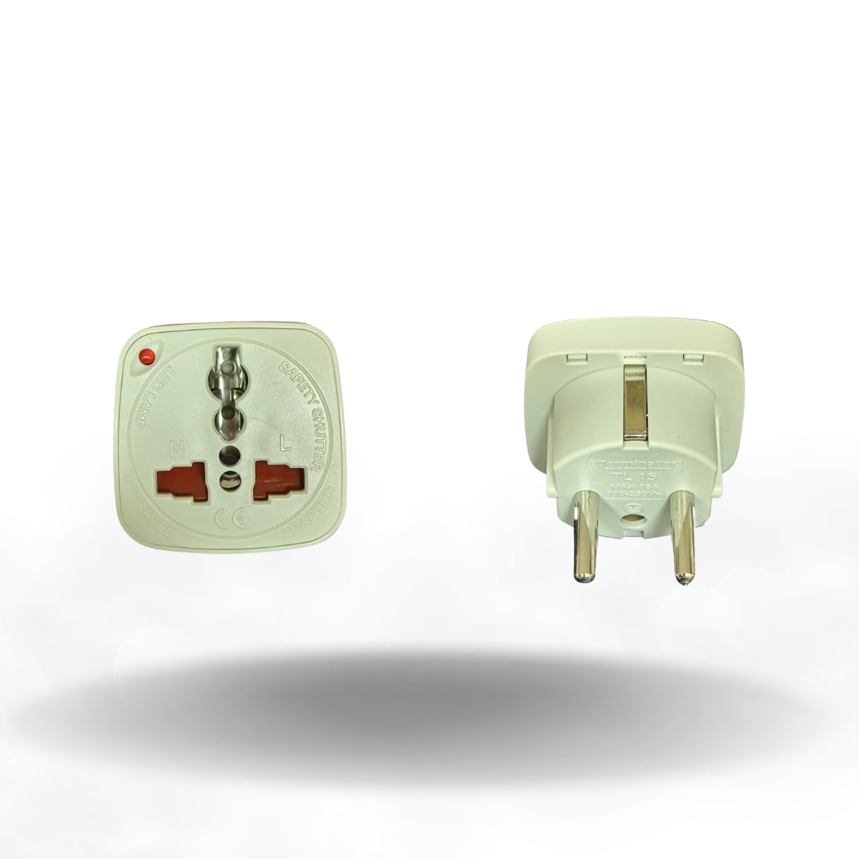 Hasanat Essentials Multi Travel Adaptor Suchko To Universal Power Adapter UK/US/AU to EU Converter With Shutter & Indicator