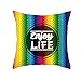Epinki Cojin Funda 40x40, Funda de Cojín Flecha Triangular Enjoy Life Funda Cojines Sofa Exterior Poliéster (Multicolor, 1 Pieza)