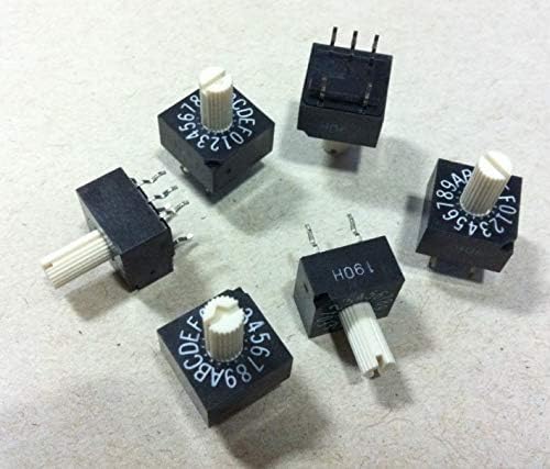 2PCS Rotary DIP Switch 16-Bit 0-F Rotary Coded Switch SRJ-16H Positive Code 3 2