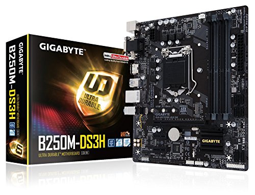 Image of Gigabyte GA-B250M-DS3H LGA 1151 Intel B250 USB 3.1 Micro ATX Intel Motherboard (Black)