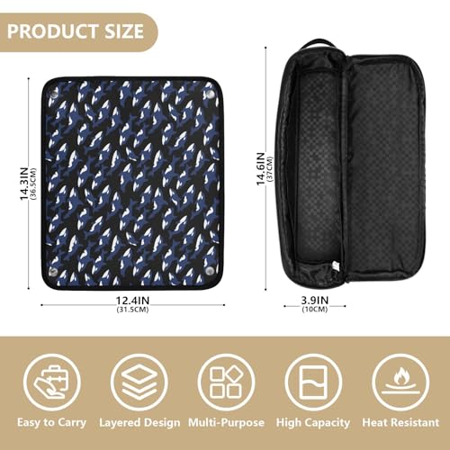 Bolso de viaje para herramientas capilares con alfombrilla resistente al calor, impermeable y plegable para planchas, rizadores y secadores de pelo, diseño Orca miniatura 4