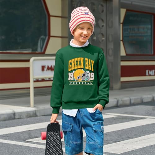 Image of Boys Girls Football Sweatshirt Vintage Bird Graphic Pullover Tops 5-14Y | Boys Girls Football Sweatshirt Kids Vintage Graphic Crewneck Hoodie Youth Game Day Pullover Shirts Long Sleeve Top