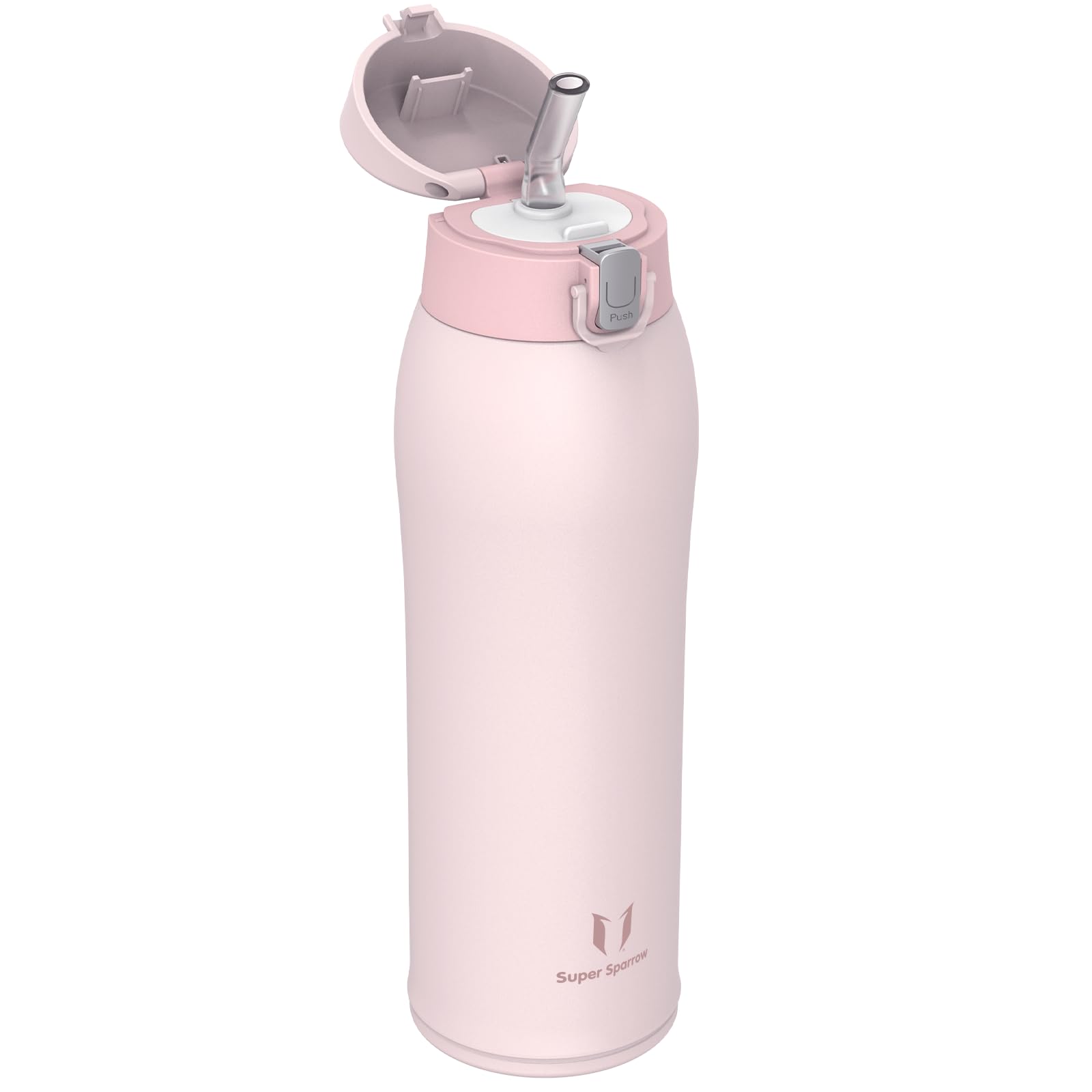 Super Sparrow Borraccia Termica Cannuccia, Borraccia in Acciaio Inox - 350ml, 500ml, 750ml - Senza BPA Tazza Borracce Termiche, Bottiglia Termica per Bambini, Scuola, Sportiva