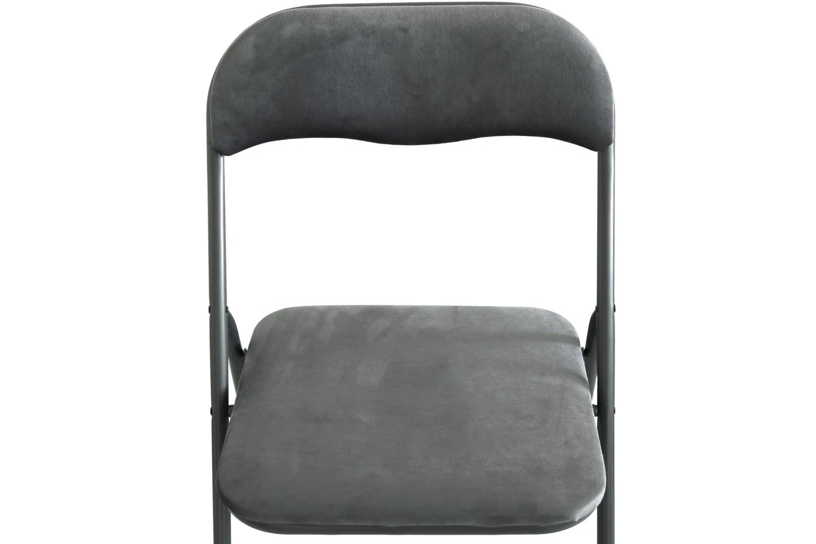 Generisch Klappstuhl 4er Set SAMT COOL GRAU | Eleganter Faltstuhl Gepolstert | Max. 100 kg | Robuster Gästestuhl, Platzsparend & Bodenschonend für Küche, Balkon & Events
