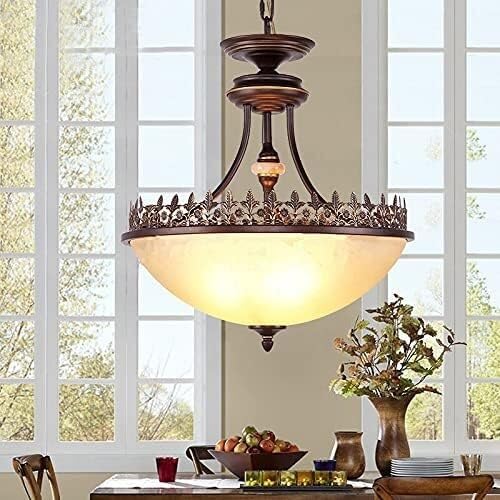 Lampe à tête unique en fer forgé suspension robuste pour intérieur