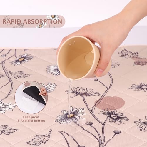 Image of IEUUMLER Washable Pee Pads for Dogs, 2 Pack Non-Slip & Waterproof Whelping Pad, Reusable Puppy Potty Training With Fast Absorbent for Playpen EU007 (Pink Daisy, 31 inchX36 inch-2pcs)