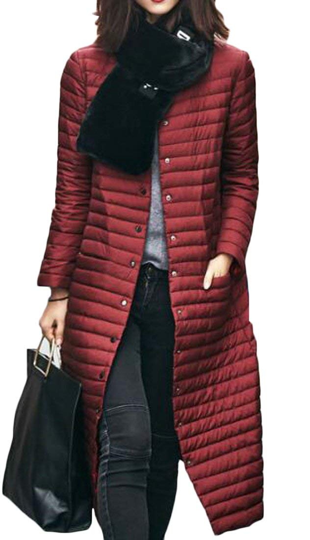 BU2H Womens Long Ultralight Down Coat Packable Long Puffer Jackets one US XL