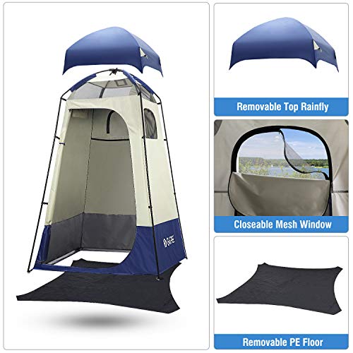 G4Free Large Camping Privacy Shelter Tent, Portable Outdoor Easy Set Up Shower Tent Dressing Changing Room With Carry Bag, Camp Toilet (Blue) #TOP1