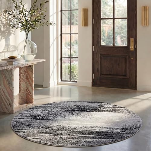 SAFAVIEH Adirondack Collection 6' Round Silver / Multi ADR112G Modern Abstract Non-Shedding Dining Room Entryway Foyer Living Room Bedroom Area Rug