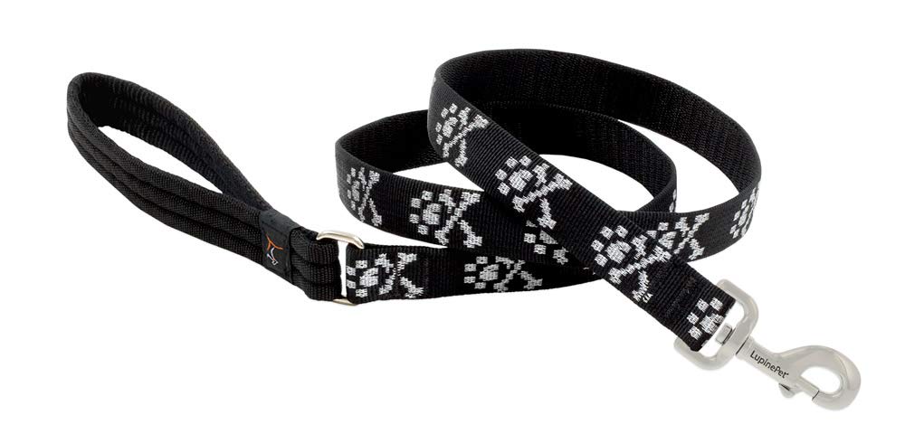 LupinePet Originals 1" Bling Bonz 6-Foot Padded Handle Leash for Medium and Larger Dogs