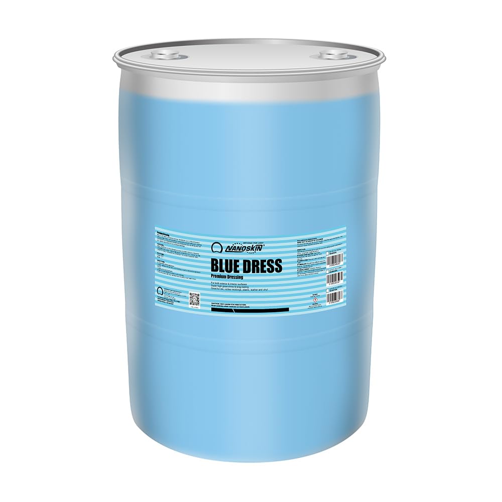 Nanoskin BLUE DRESS Premium Dressing 30 Gallons- Sprayable Interior & Exterior Dressing for Car Detailing | Works on Tire, Vinyl, Rubber, Plastic & Trim| Safe for Cars, Trucks, Motorcycles, RVs & More
