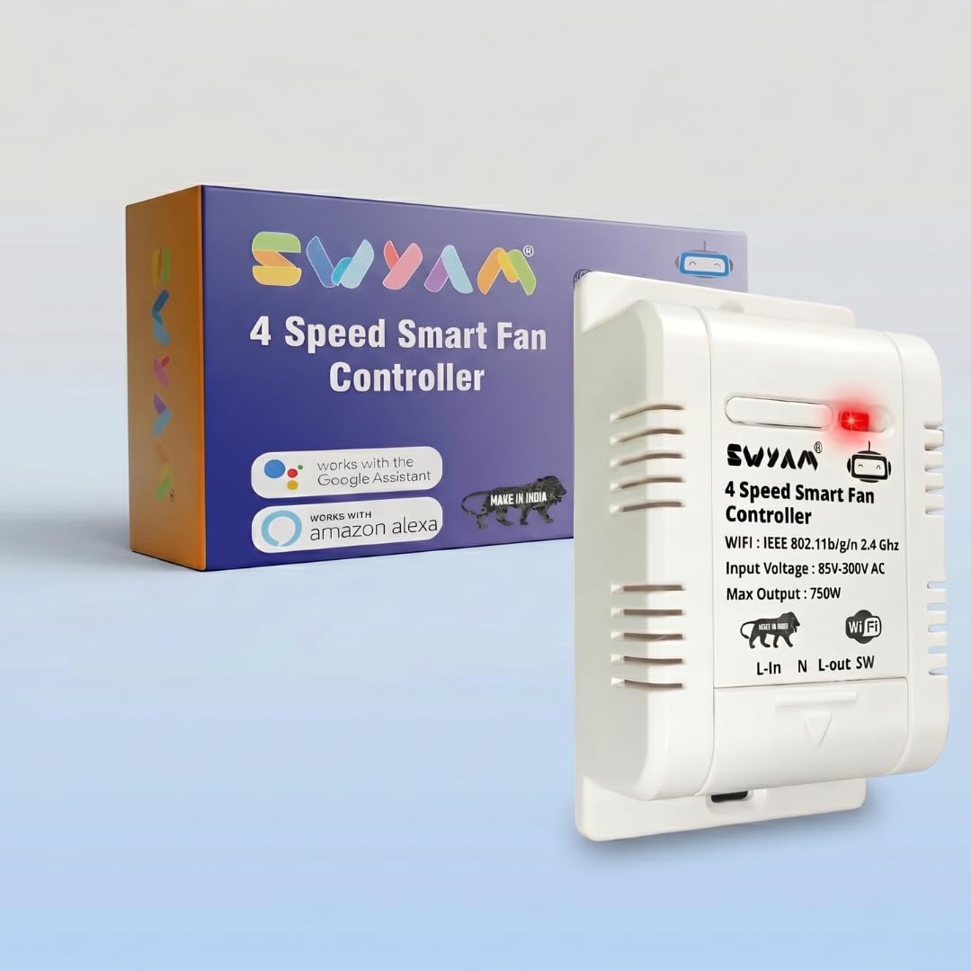 SWYAM® WiFi 2-Way Smart 4-Step Humming Free Fan Speed Controller | Made In India (1 Year Warranty) | No Hub Required | Supports Alexa & Google Assistant-image-37