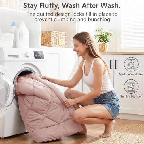 Image of CozyLux Full Size Comforter Sets Dusty Pink - 7 Pieces Bed in a Bag Full, Luxury Soft Bed Set for All Seasons, Bedding Set with Down Alternative Comforter, Sheets, Pillowcases & Shams