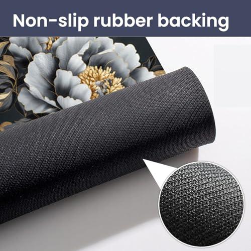 Image of MAXOSHINE PVC Bathroom Mats Anti Slip | Water Absorbent Bath Floor Mat | Quick Dry Anti Skid Bathroom Mats for Home | Door Mat for Wet Area 40x60 CM (3D Rose)