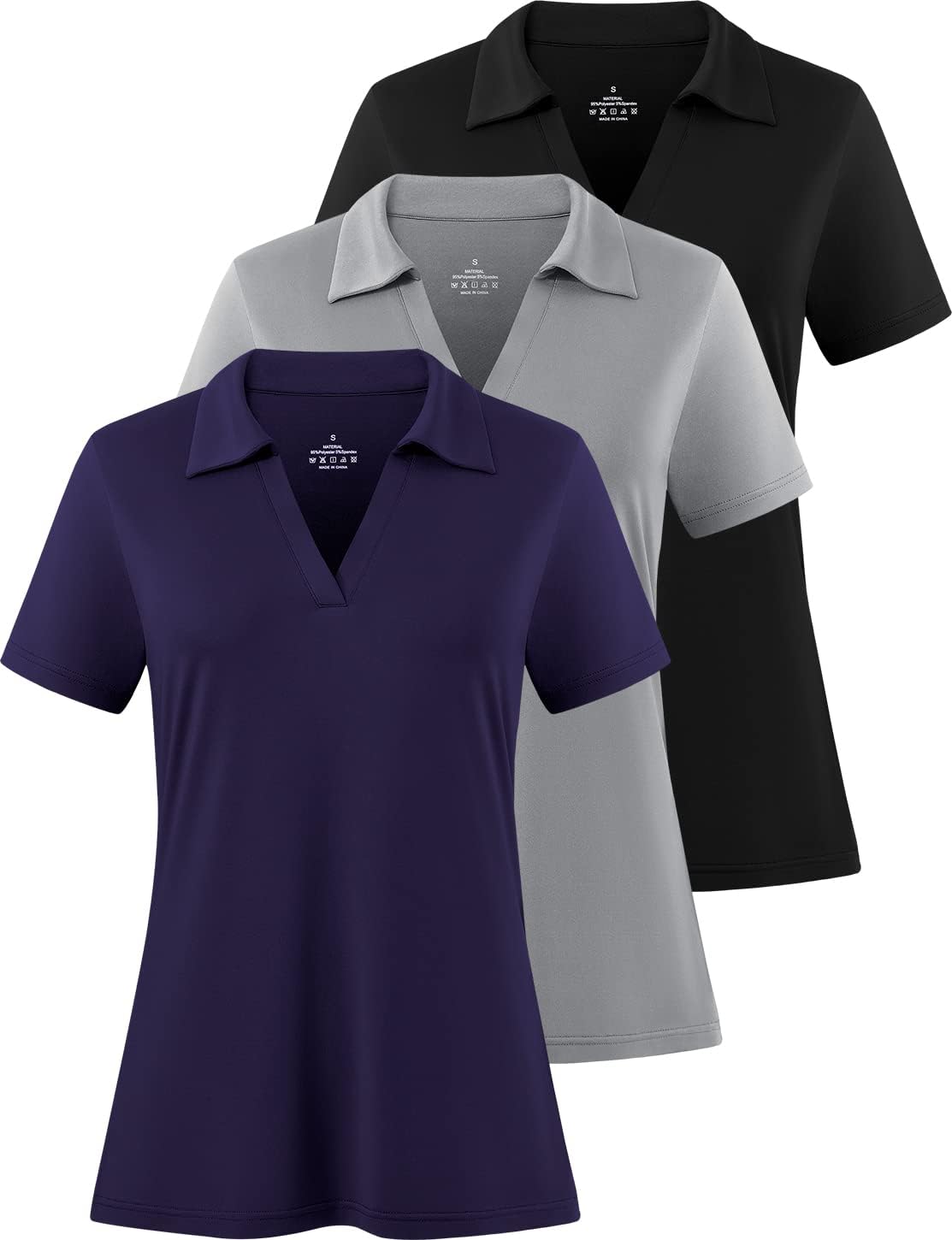Femdouce Women’s Polo Shirts V-Neck Short Sleeve Moisture Wicking Collared Shirts for Women Golf Polo Shirt for Work 1-3 Pack Femdouce Women’s Polo Shirts V-Neck Short Sleeve Moisture Wicking Collared Shirts for Women Golf Polo Shirt for Work 1-3 Pack
