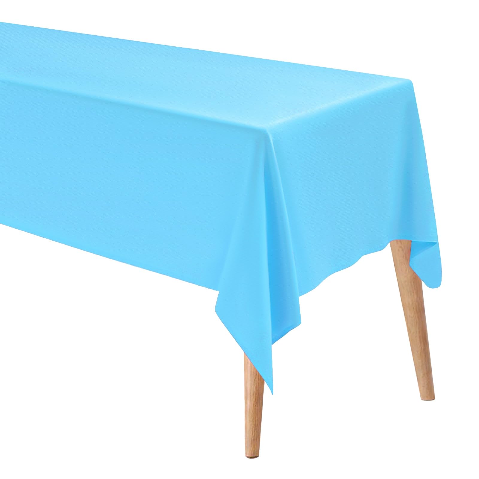 M METERXITY Rectangle Tablecloth, 60 x 120 Inch Thickened Waterproof Polyester Table Cloth for Banquets/Buffet/Parties/Wedding, Anti-Wrinkle Washable Decorative Table Cover [Sky Blue] — image 1