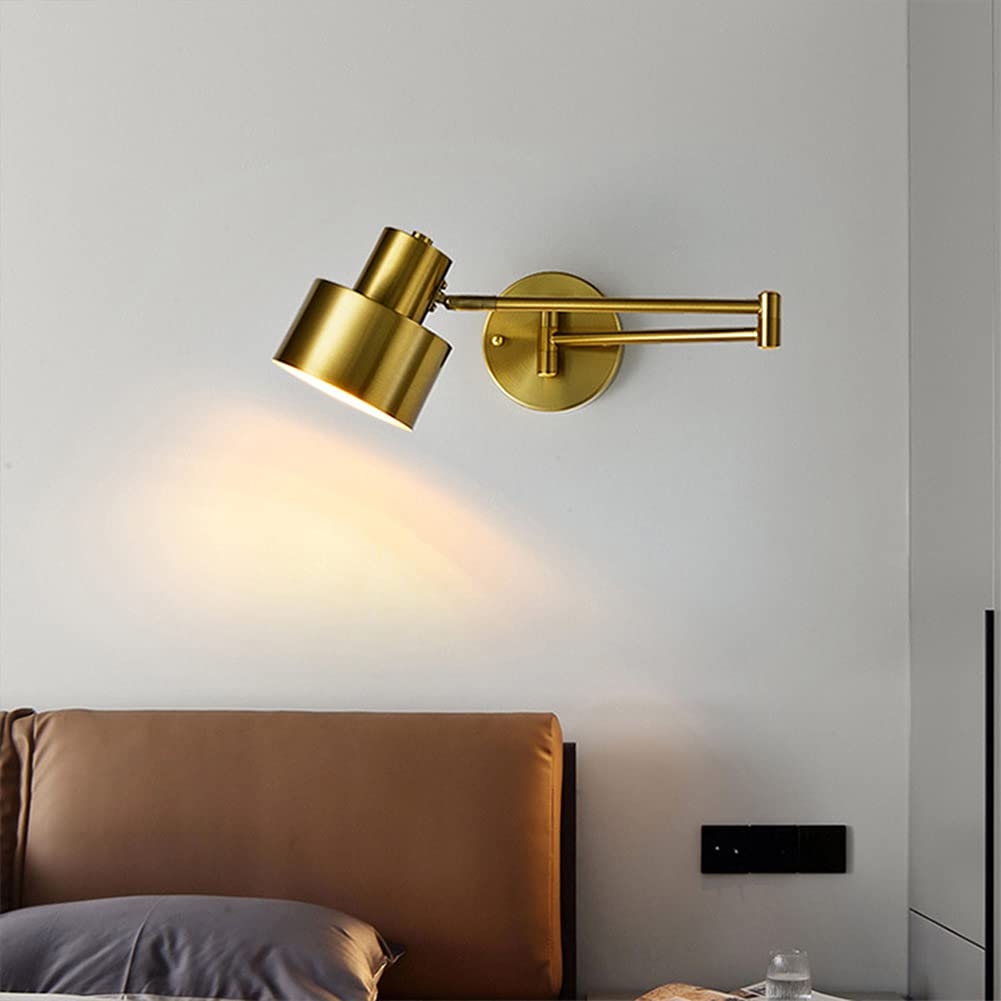 Aplde Pared Led para Interiores, 5 W, Ajustable, de Metal, con Brazo Largo, 3000 Kblancocálido, Estilo Retro Industrial, para Sala de Estar, Dormitorio, Pasillo, Escalera./B