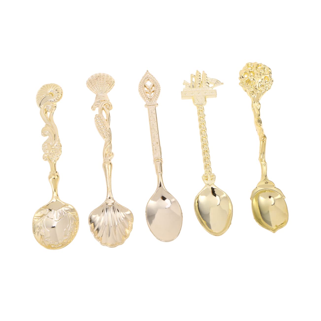 BESTonZON 15 Piezas Cucharas Doradas Para Café Cucharas De Café Antiguas Cucharas Soperas Juego De Cubiertos Cucharas De Espresso Kit De Cóctel Antiguo Cucharas Cafe Cristal Regalo