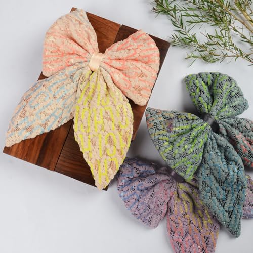 Image of Radhu & Kabby Trendy Hair Bow Clip For Women /Girls | Comfortable Hair Accessories | Best Gift | Fancy & Stylish | Anti-Hair Breakage Hairclips | Multicolor | Same As Pic | 3 Pcs