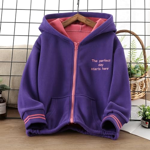 Boys Girls Polar Fleece Jacket Full Zip Hooded Sweatshirt Double-Layer Fleece Hoodie Kids Lightweight Windproof Coat4