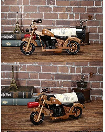 Soporte para botella de vino estilo motocicleta de madera miniatura 7