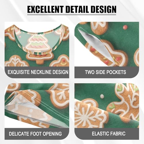 Pajama Short Sets Gingerbread Cookies Xmas Holiday Soft Cotton Summer Sleepwear 2 Piece PJS Size 5-14T3