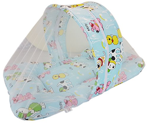 Image of Amardeep and Co Toddler Mattress with Mosquito and Insect Protection Net 70 * 40 cms (Brownie Blue)